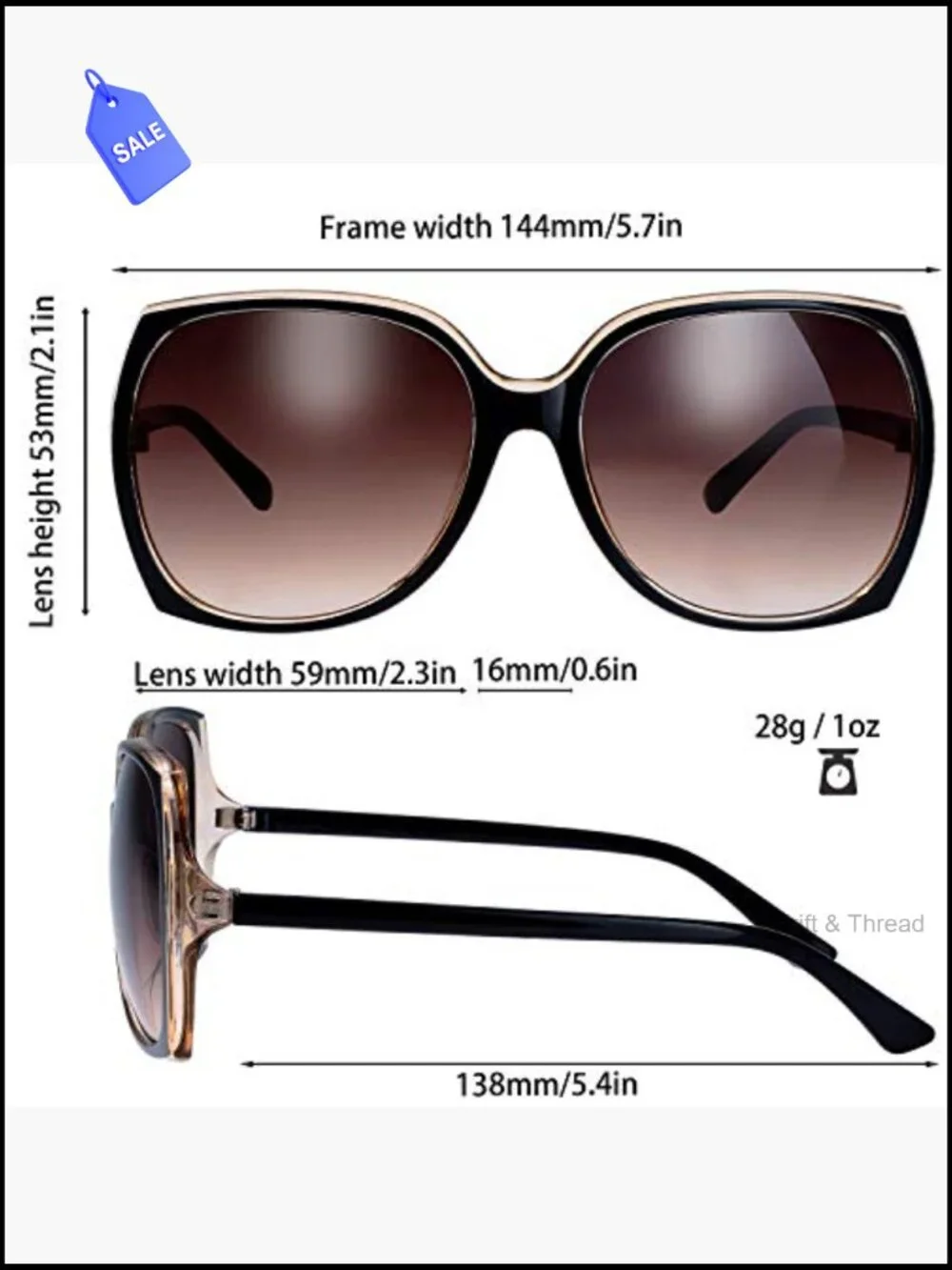 Oversized Butterfly Sunglasses UV400 Protection for Women - Gift Ready